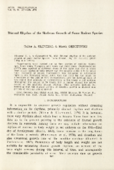 Diurnal rhythm of the skeleton growth of some rodent species