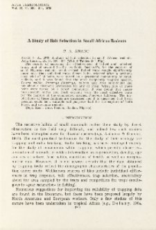 A study of bait selection in small African rodents
