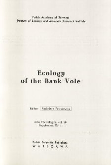 Ecology of the bank vole