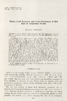 Winter food resources and food preferences of red deer in Carpathian forests