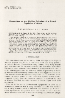 Observations on the marking behaviour of a coastal population of otters