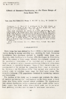 Effects of resource partitioning on the home range of feral house mice