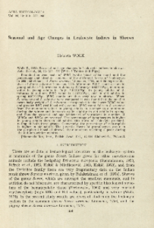 Seasonal and age changes in leukocyte indices in shrews