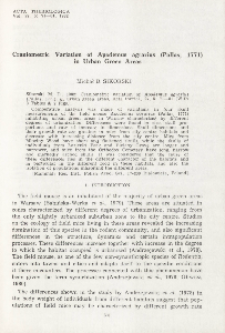 Craniometric variation of Apodemus agrarius (Pallas, 1771) in urban green areas