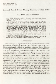 Hormonal control of scent marking behaviour in Indian gerbil