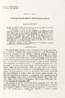 Bisoniana LXXXIV. Nucleus olivaris inferior of the European bison