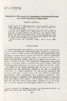 Reproductive status and the assimilation of introduced females into a wild population of house mice