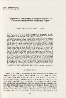 Comparison of demography of sympatric populations of Microtus ochrogaster and Synaptomys cooperi