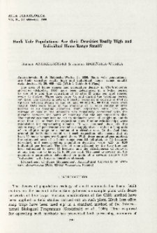 Bank vole populations: are their densities really high and individual home range small?
