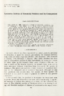 Locomotor activity of terrestrial predators and its consequences