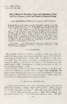 Heavy metals in roe-deer liver and alimentary tract and their content in soil and plants in Central Poland
