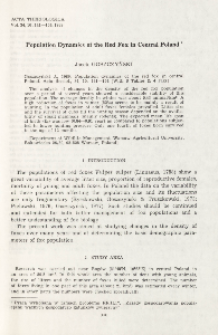 Population dynamics of the red fox in central Poland