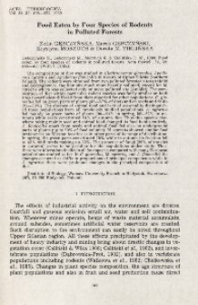 Food eaten by four species of rodents in polluted forests