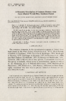 A biometric description of common dormice from Gorce (Beskid Wysoki Mts), Southern Poland