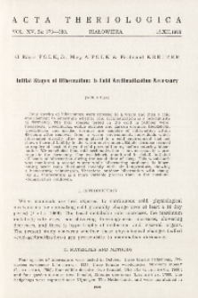 Initial stages of hibernation: is cold acclimatization necessary