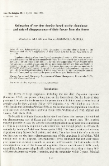 Estimation of roe deer density based on the abundance and rate of disappearance of their faeces from the forest