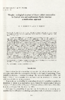 Morpho-ecological structure of desert rodent communities in Central Asia and southwestern North America: a multivariate approach