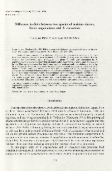 Difference in diets between two species of soricine shrews, Sorex unguiculatus and S. caecutiens