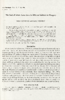 The food of otters Lutra lutra in different habitats in Hungary