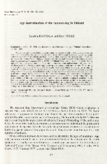 Age determination of the raccoon dog in Finland