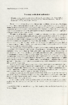 Book review. Too many words about mathematics