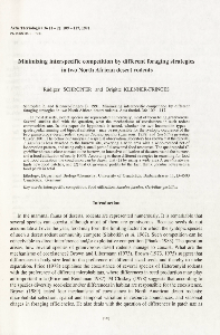 Minimizing interspecific competition by different foraging strategies in two North African desert rodents