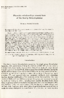 Phenetic relationships among bats of the family Rhinolophidae