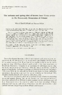 The autumn and spring diet of brown bear Ursus arctos in the Bieszczady Mountains of Poland