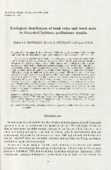 Ecological distribution of bank voles and wood mice in disturbed habitats: preliminary results