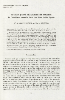 Relative growth and annual size variation in Crocidura russula from the Ebro Delta, Spain