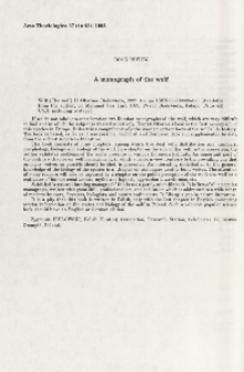 A monograph of the wolf