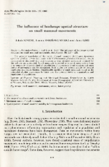 The influence of landscape spatial structure on small mammal movements