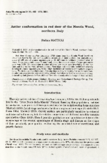 Antler conformation in red deer of the Mesola Wood, northern Italy