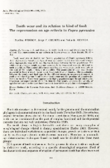 Tooth wear and its relation to kind of food: The repercussion on age criteria in Capra pyrenaica