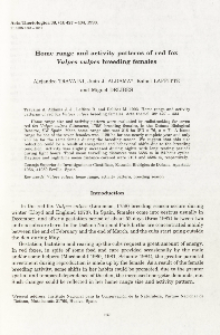 Home range and activity patterns of red fox Vulpes vulpes breeding females