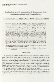 Biochemical genetic description of German and Swiss populations of red deer Cervus elaphus