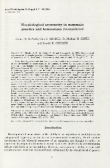 Morphological asymmetry in mammals: genetics and homeostasis reconsidered