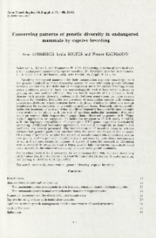 Conserving patterns of genetic diversity in endangered mammals by captive breeding