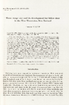 Home range size and its development for fallow deer in the Blue Mountains, New Zealand