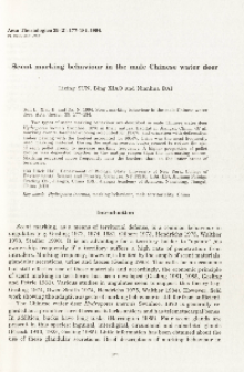 Scent marking behaviour in the male Chinese water deer