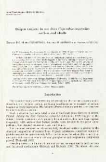 Biogen content in roe deer Capreolus capreolus antlers and skulls
