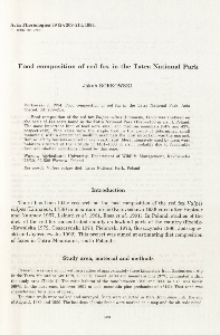 Food composition of red fox in the Tatra National Park