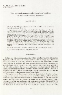 The age and post-juvenile growth of rabbits in the south-east of Scotland