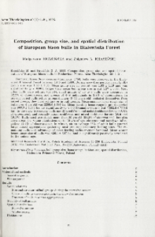 Bisoniana 112. Composition, group size, and spatial distribution of European bison bulls in Białowieża Forest