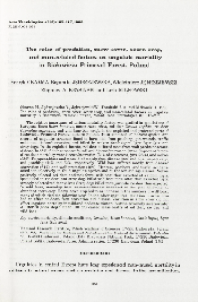 The roles of predation, snow cover, acorn crop, and man-related factors on ungulate mortality in Białowieża Primeval Forest, Poland