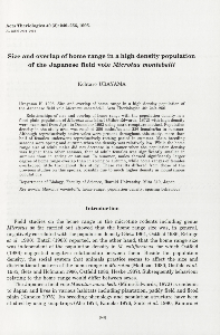 Size and overlap of home range in a high density population of the Japanese Field vole Microtus montebelli
