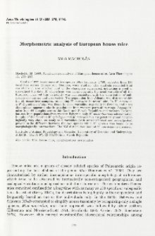 Morphometric analysis of European house mice