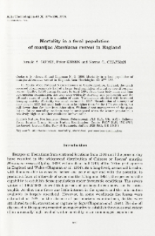 Mortality in a feral population of muntjac Muntiacus reevesi in England