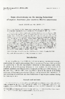 Some observations on the mating behaviour of captive American pine martens Martes americana