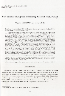 Wolf number changes in Bieszczady National Park, Poland
